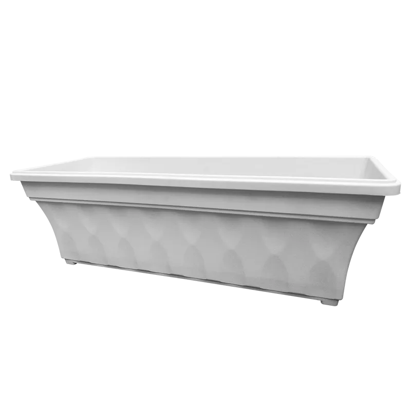 BABA POT PBK0524 BI-529 PLANTER BOX WHITE WHITE BIODEGRADABLE PP